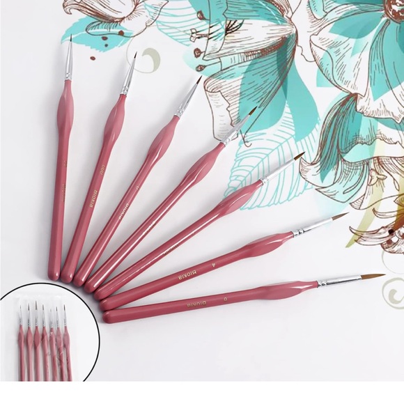 (3 pack) Detail Paint Brush Set, Miniature Paint Brushes,7pcs  (multi color) - Picture 4 of 8